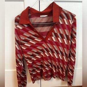 Fall 2023 Marine Layer v neck retro sweater.